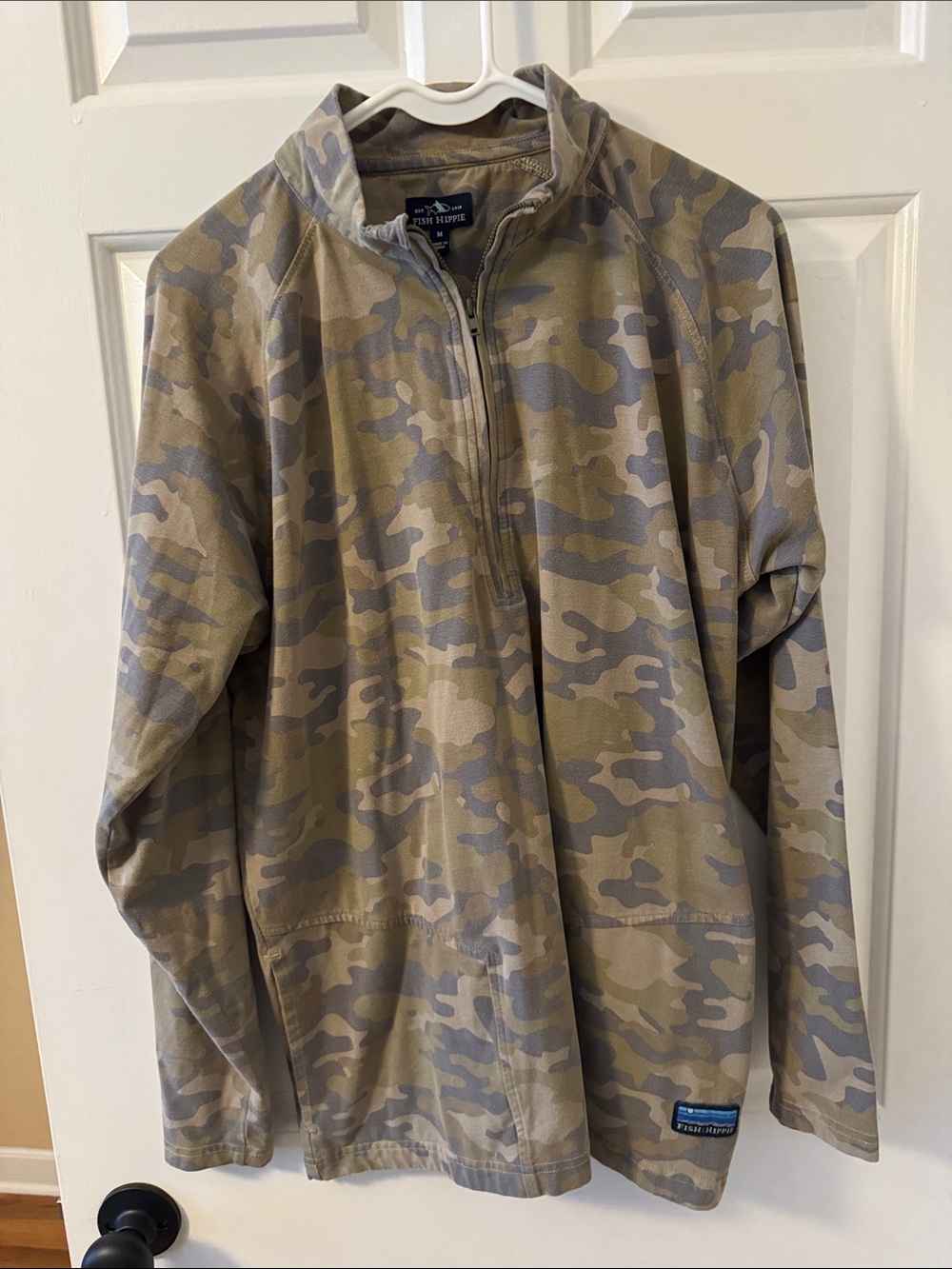 Free Country Men's Beige Camo Zip-Up Pullover